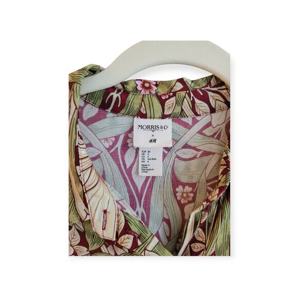 H&M Morris & Co Midi Dress Floral Print EUC Size 4 - Picture 5 of 7
